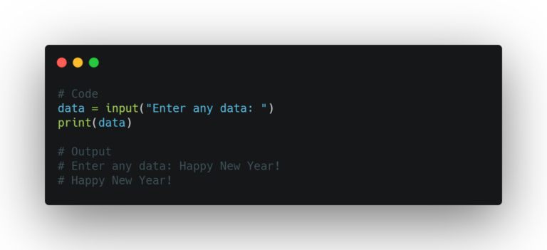 Getting input in Python
